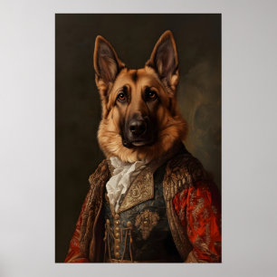 Aristocratic German Shepherd Print, Renaissance Poster