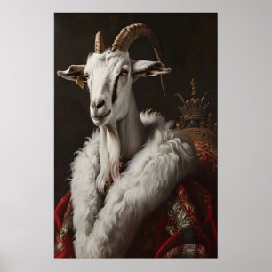 Aristocratic Goat Portrait, Renaissance Animal Art Poster