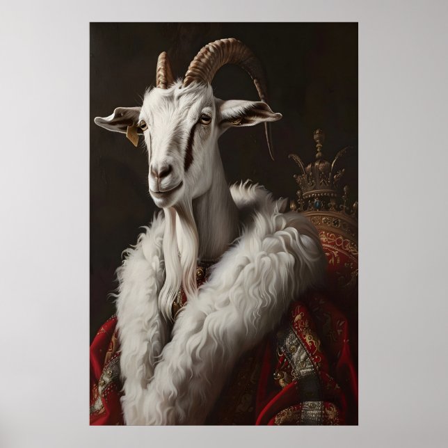 Aristocratic Goat Portrait, Renaissance Animal Art Poster (Front)