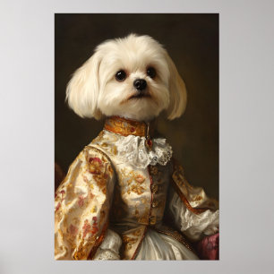 Aristocratic Maltese Dog Art Print, Renaissance Poster