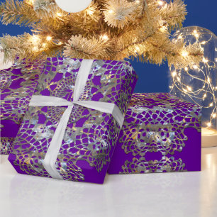 Aristocratic Monogram Purple Wrapping Paper