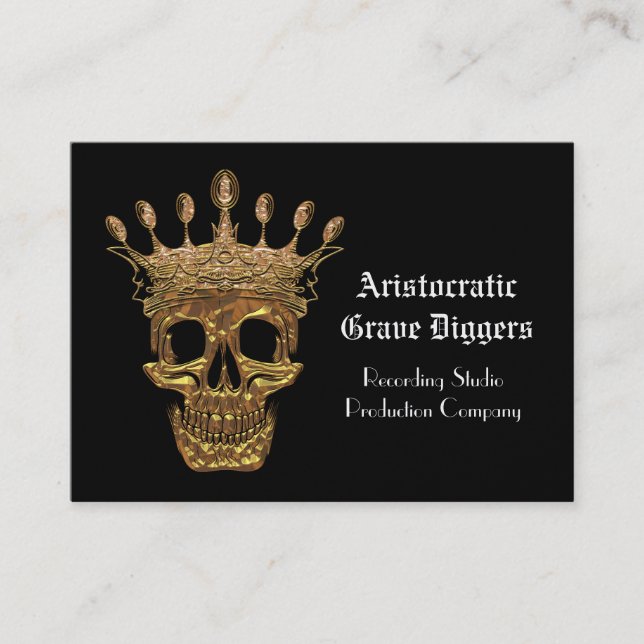 Aristocratic Skull Black Professional Business Card (Front)