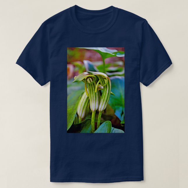 Aristolochia longa wild flower macro background fi T-Shirt (Design Front)