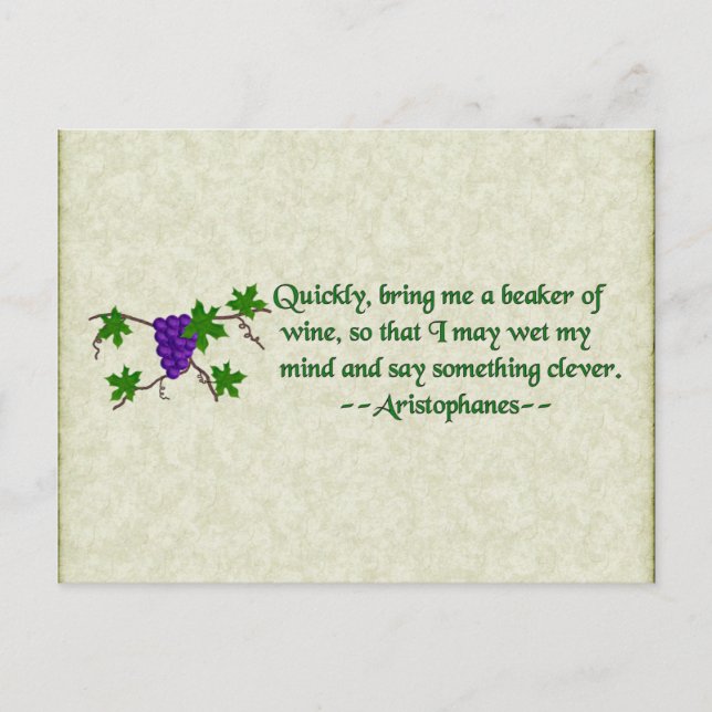 Aristophanes Wine Quote Postcard (Front)