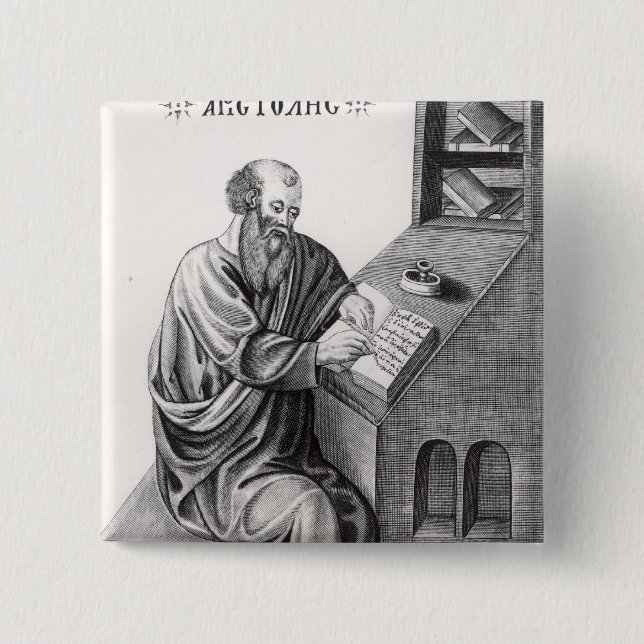 Aristotle 2 Inch Square Button (Front)