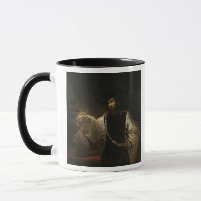 Aristotle (384-322 BC) with a Bust of Homer Mug (Left)