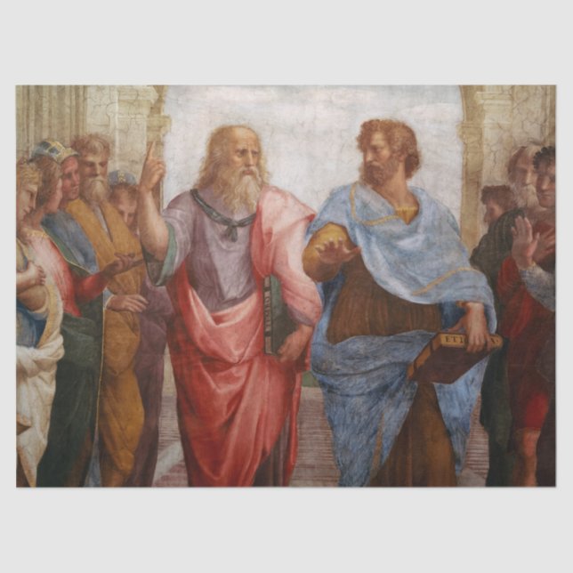Aristotle and Plato by Raphael Tissue Paper (Front)