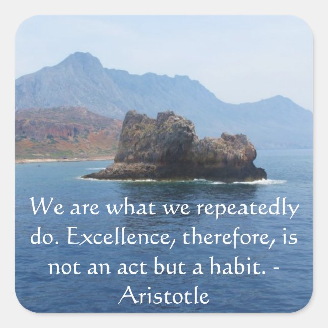 Aristotle Excellence Quotation Square Sticker (Front)