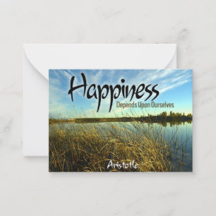 Aristotle Inspirational Quote "Happiness" Card