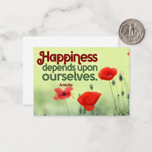 Aristotle Inspirational Quote "Happiness" Card