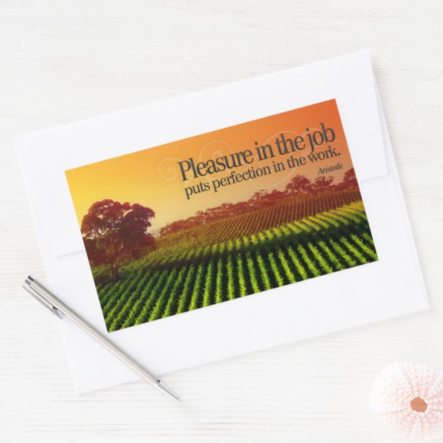 Aristotle Inspirational Quote "Perfection" Sticker (Envelope)