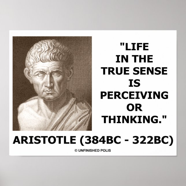 Aristotle Life In True Sense Perceiving Thinking Poster (Front)
