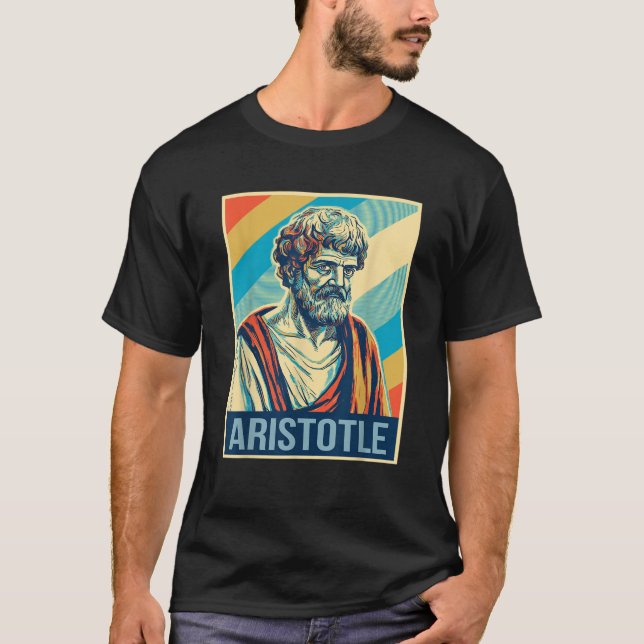 Aristotle Poster Greek Philosopher T Shirt (Front)