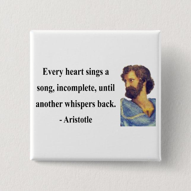 Aristotle Quote 3b 2 Inch Square Button (Front)