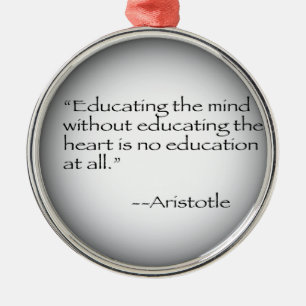 Aristotle Quote Metal Ornament