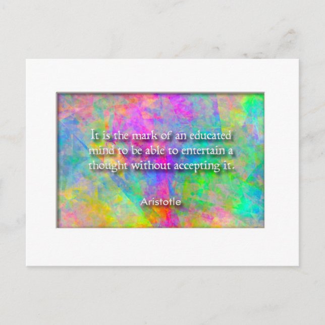Aristotle quote postcard (Front)
