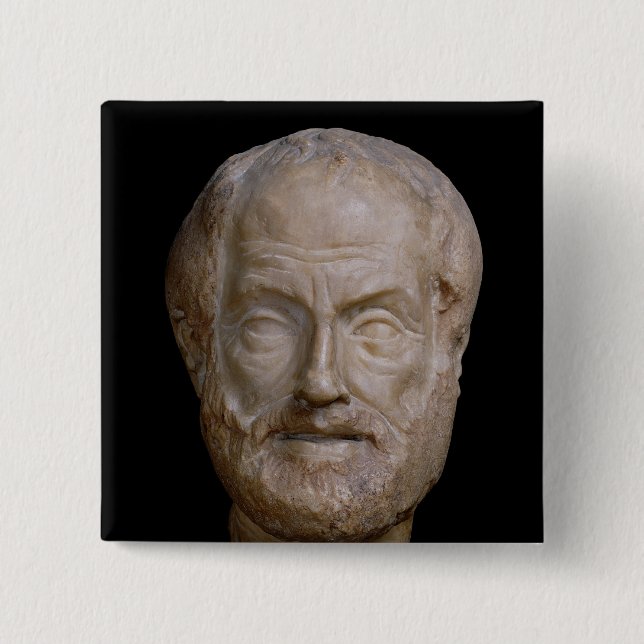 Aristotle  Roman copy of a Greek original 2 Inch Square Button (Front)