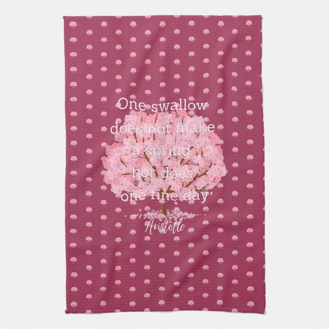 Aristotle Spring Quote Decor For Home Kitchen Towel (Vertical)