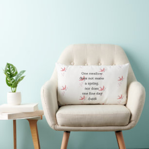 Aristotle Spring Quote Decor For Home Lumbar Pillow