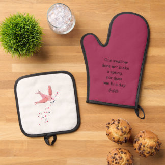 Aristotle Spring Quote Decor For Home  Oven Mitt & Pot Holder Set