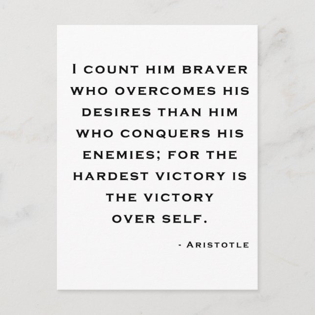 Aristotle - Victory over self Postcard (Front)