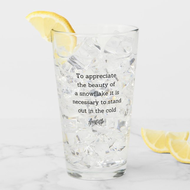 Aristotle Winter Quote Decor For Home Glass (Front Ice)