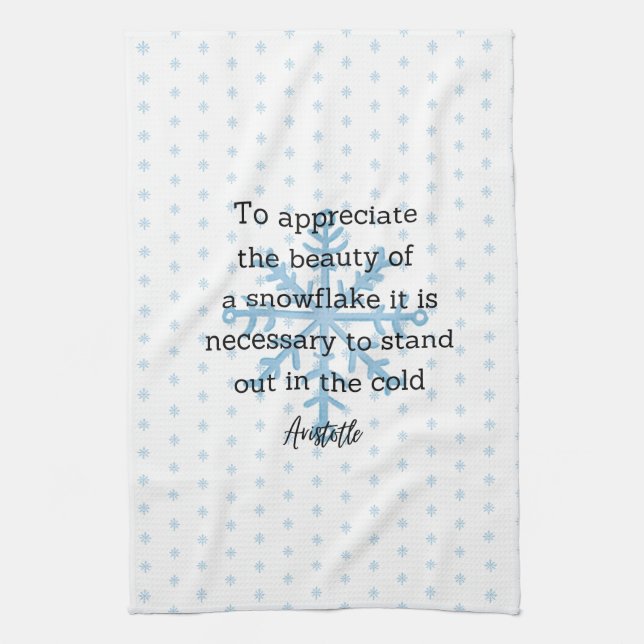 Aristotle Winter Quote Decor For Home Kitchen Towel (Vertical)