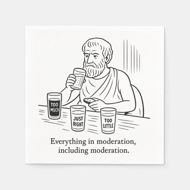 Aristotle's Guide to Moderation Napkin (Front)
