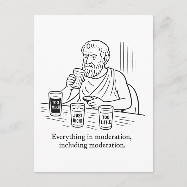 Aristotle's Guide to Moderation Postcard (Front)