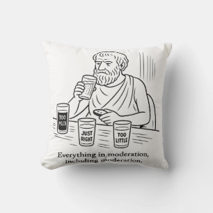 Aristotle's Guide to Moderation Throw Pillow