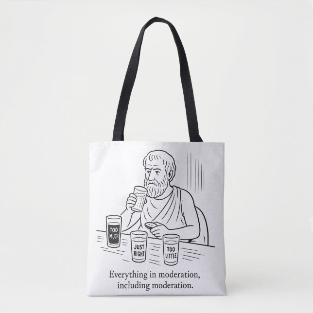 Aristotle's Guide to Moderation Tote Bag (Front)