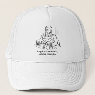 Aristotle's Guide to Moderation Trucker Hat