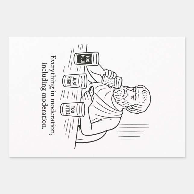 Aristotle's Guide to Moderation Wrapping Paper Sheet (Front)