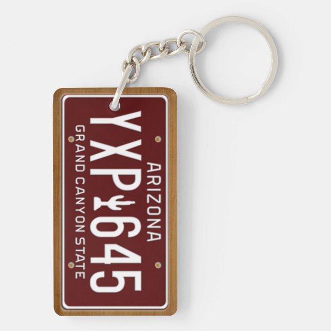 Arizona 1980 Vintage License Plate Keychain (Back)