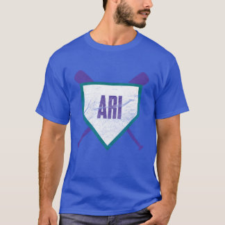 Arizona Abbreviation Retro Home Plate Design T-Shirt