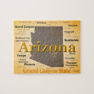 Arizona Aged Map Jigsaw Puzzle