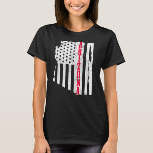 Arizona American Flag State Map Pride Patriotinc 4 T-Shirt