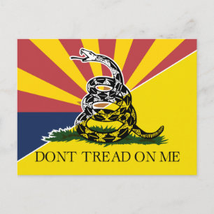 Arizona and Gadsden Flag Postcard