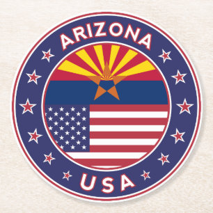 Arizona, Arizona t-shirt, Arizona poster, sticker Round Paper Coaster