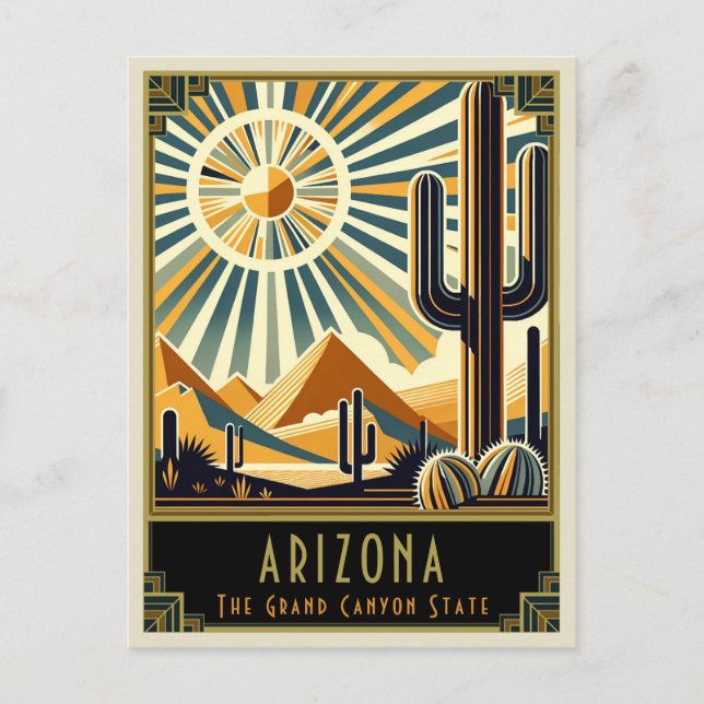 Arizona | Art Deco Postcard (Front)