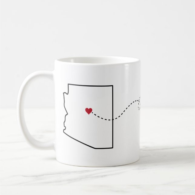 Arizona au Wisconsin - Heart2Heart Coffee Mug (Gauche)