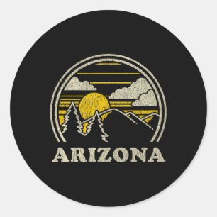 Arizona Az T Shirt Vintage Hiking Mountains Tee Classic Round Sticker