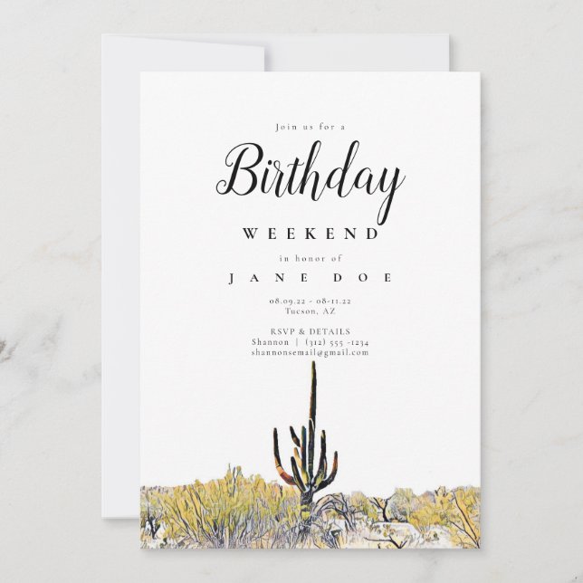 Arizona Birthday Weekend Invitation (Devant)
