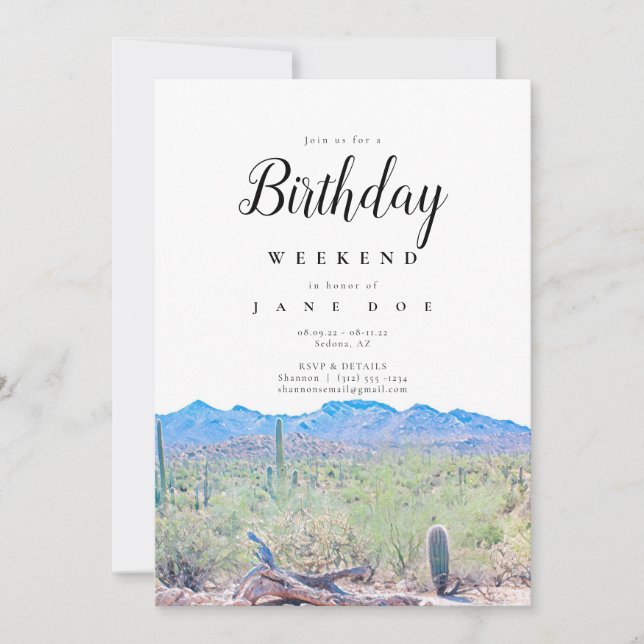 Arizona Birthday Weekend Invitation (Devant)