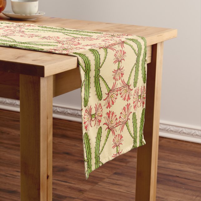 Arizona Botanical Tile Pattern Short Table Runner (In Situ)