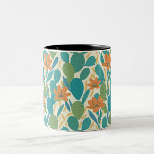 Arizona Botanical Tile Pattern Two-Tone Coffee Mug