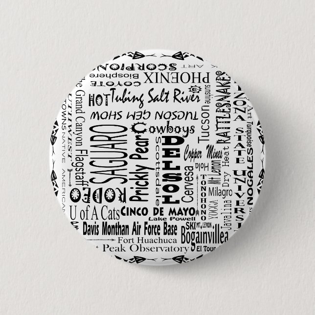 Arizona Buzz Words 2 Inch Round Button (Front)