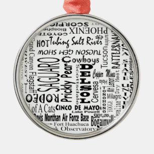 Arizona Buzz Words Metal Ornament