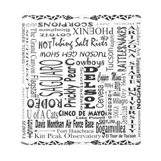 Arizona Buzz Words Notepad (Front)