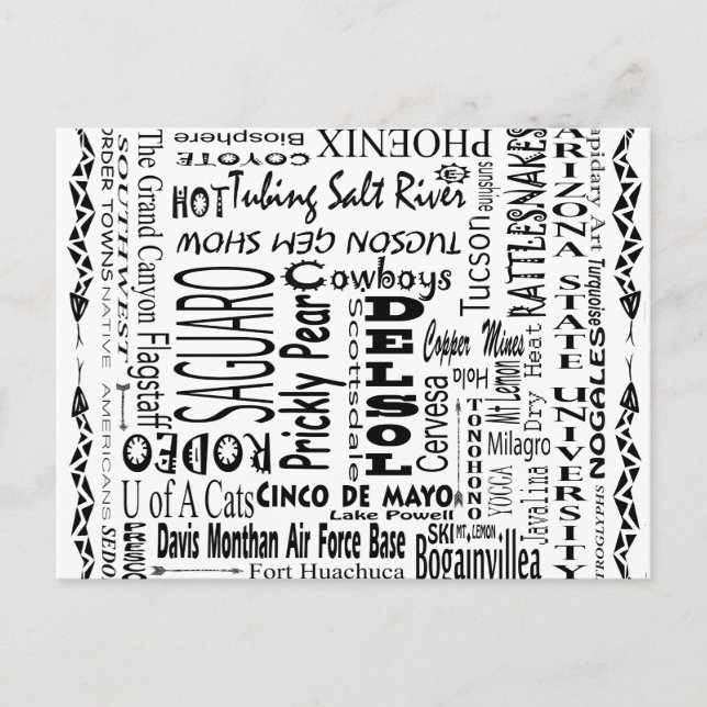 Arizona Buzz Words Postcard (Front)